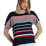 ADMAS FEMME - Ref.43517AD - T-shirt manches courtes Navy