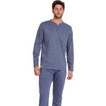 ADMAS HOMME - Ref.62516AD - Pyjama pantalon polo manches longues Blue Premium