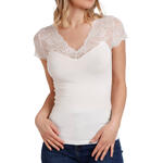 ADMAS FEMME - Ref.43574AD - T-shirt manches courtes dentelle Puntilla Admas