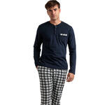 ADMAS HOMME - Ref.62751AD - Pyjama pantalon polo manches longues Classic Checks